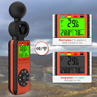 Anemómetro Digital Portátil Holdpeak 881w, Medidor de RPM 4 en 1, Medidor de Velocidad del Viento de Mano, Prueba de Humedad y Temperatura, ABS OEM