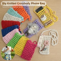 Sac de téléphone à bandoulière en crochet DIY, style décontracté et tendance pour les vacances, en coton ajouré, inspiré de la mode Instagram
