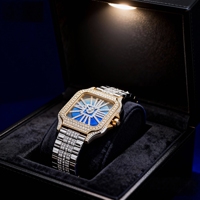 Montres de luxe en or rose de haute qualité avec diamants en moissanite VVS glacés pour femmes et hommes