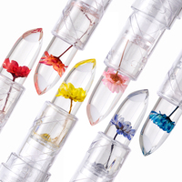 Durable Hydratant Transparent Flash Magique Fleurs Organiques Gel Brillant À Lèvres Vegan Gelée Rouge À Lèvres Ensemble Étanche Cosmétique Maquillage