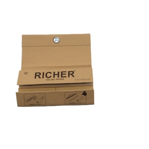 Custom <b>Rolling</b> Paper King Size Slim 32 Booklets Unbleached Brown White Slow Burning 13 GSM Magnetic 3 in 1 OEM Wholesale - Product Image 5