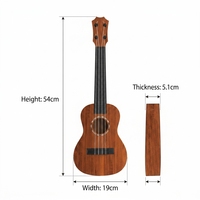 Wholesale Musical Instrument Kids Toy 4 String Round Hole Wood Grain Acoustic Ukulele for Beginners