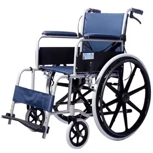 Cheap Factory Wholesale Steel Manual Wheelchair with Mag rear wheel