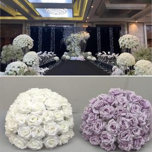 Sfera di Fiori di Rosa Artificiali per Decorazioni Matrimoniali, Composizione Floreale in Plastica per Palcoscenici e Strade - Product Image 2