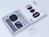 Montre connectée GT16 tendance et abordable avec double bracelet en acier inoxydable