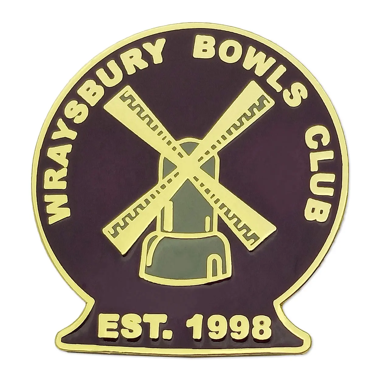 Logotipo personalizado Metal Design Hard Sports Wraysbury Bowls Clube Broches Emblemas Uniformes Esmaltes Lapelas Botão Pins