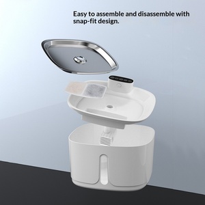 Fontaine à eau sans fil pour animaux de compagnie NicePets 3,2 L |   Pompe silencieuse <span class=keywords><strong>en</strong></span> acier inoxydable avec filtre pour eau courante |   Fontaine pour chat et chien 4000mAh Type-C - Product Image 3