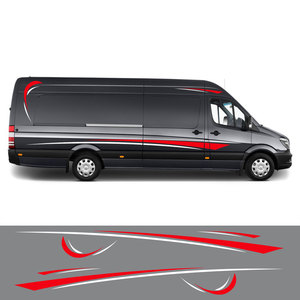 Set di 6 Adesivi per Auto, Grafiche Sportive in Vinile, Strisce per Camper, Decalcomanie per Peugeot Boxer, Citroen Jumper, <span class=keywords><strong>Fiat</strong></span> Ducato, <span class=keywords><strong>Accessori</strong></span> - Product Image 2