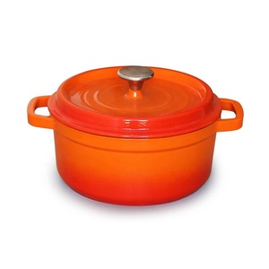 Four hollandais <span class=keywords><strong>en</strong></span> <span class=keywords><strong>fonte</strong></span> de haute qualité avec motif rond <span class=keywords><strong>en</strong></span> émail <span class=keywords><strong>pour</strong></span> une utilisation à <span class=keywords><strong>induction</strong></span> soupe ragoût casserole 1.6L 2.3kg - Product Image 1