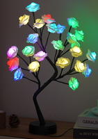 Lampe de table LED en forme de bonsaï rose, à intensité variable par toucher, USB, éclairage romantique pour la maison, cadeau de festival, directement de l'usine