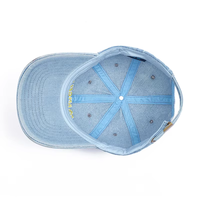 Casquette de baseball unisexe en jean noir délavé, personnalisable avec broderie de lettres et numéros de ville, style vintage, visière souple et incurvée, type Dad Hat