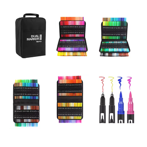 Bview Art168 Colors Juego de rotuladores de doble punta Cepillo Flexible y puntas Fineliner de 0,4mm para libros para colorear para adultos, Manga - Product Image 1
