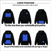 Sweats à capuche avec cordon de serrage, logo brodé personnalisé, 60% coton 40% polaire, unisexe, pull-over, événements, production en gros