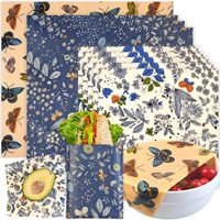 Lot de 9 emballages alimentaires réutilisables en cire d'abeille biologique pour pain, sandwichs, collations, cuisine zéro déchet