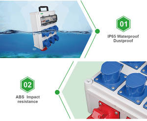 Caja de Distribución de Energía Portátil con Tomas Industriales de 16A, 32A, 63A y 125A, Caja de Tomacorrientes Eléctrica Impermeable IP65 - Product Image 4