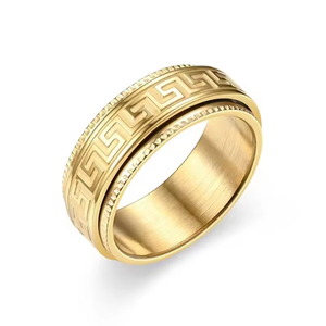 Anillos de Pareja de Acero de Titanio para Hombre, Joyería de Acero Inoxidable Antiestrés y para Aliviar la Ansiedad, para Bodas, Compromisos o Regalos - Product Image 5