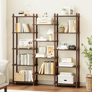 Étagères à livres en bois, cinq grands étagères de présentation, hautes, indépendantes, ouvertes, adaptées à la maison, au bureau, au salon - Product Image 2