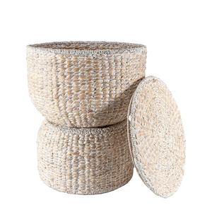 Moderno Premium ecológico Jacinto almacenamiento acento Mesa círculo diseño hecho a mano tapa de madera multifunción dormitorio ropa - Product Image 1