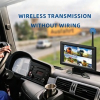 Kit de caméra de surveillance de véhicule sans fil 7 pouces IPS 1080P avec détection d'angle mort BSD, vision nocturne et écran partagé
