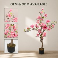 Plante artificielle en pot de magnolia en PEVA avec logo personnalisé, toucher réel, simulation de bonsaï pour la décoration de mariage et de bureau (vente en gros)