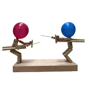 Ballon de combat en bois guerrier deux joueurs bataille jouets drôle Parent-enfant à la main escrime marionnettes jeu de bureau interactif