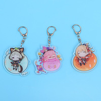 Promotionnel dessin animé acrylique époxy porte-clés Transparent belle breloques téléphone créatif deux côtés imprimé pendentif