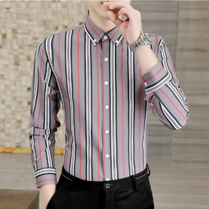 <span class=keywords><strong>Camisa</strong></span> Casual de Manga Larga para <span class=keywords><strong>Hombre</strong></span>, Primavera-Verano, Cierre de Botón, Transpirable, <span class=keywords><strong>Rayas</strong></span> Blancas y <span class=keywords><strong>Negras</strong></span>, Estilo Clásico - Product Image 6