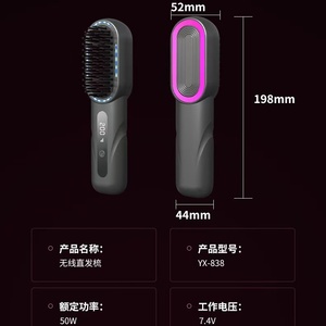 2026 New Wireless Hair Straightener Brush Ionic Fast <b>Heating</b> Straightening Comb <b>USB</b> Rechargeable Portable Curling Iron for Home - Product Image 6
