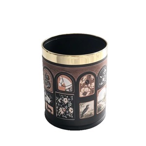 Cubo de Basura Cilíndrico de Estilo Vintage, 10L, Resistente al Agua, Control de Olores, Decoración para Interiores, Sala de Estar, Dormitorio - Product Image 4