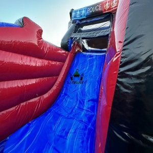 Structure gonflable commerciale blanche pour adultes, combo château gonflable et toboggan 4-en-1 (voiture/maison de prison), en PVC, garantie 3 ans - Product Image 6
