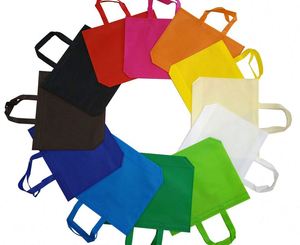 Sac fourre-tout réutilisable personnalisé avec logo, en non-tissé, avec soufflet de fond, pour les cadeaux promotionnels des salons professionnels - Product Image 5