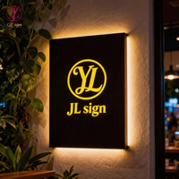Enseigne lumineuse LED personnalisée de luxe avec cadre doré poli miroir pour salon de manucure, logo mural décoratif