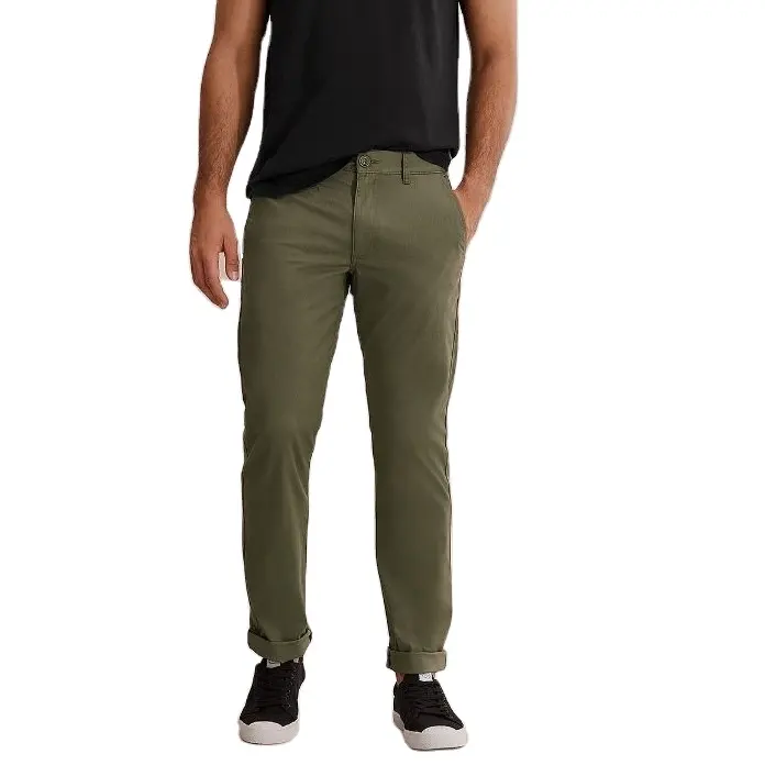 New Arrival Street Style Wholesale Blank Office Khaki Mens Golf Pants Black Cotton Spandex Chino Casual Men Golf Trousers