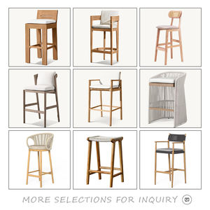 Taburete de mostrador de Bar barato de gran oferta, taburete moderno de madera maciza de Fresno para cocina, sillas de comedor redondas de cuero, muebles de Bar - Product Image 6