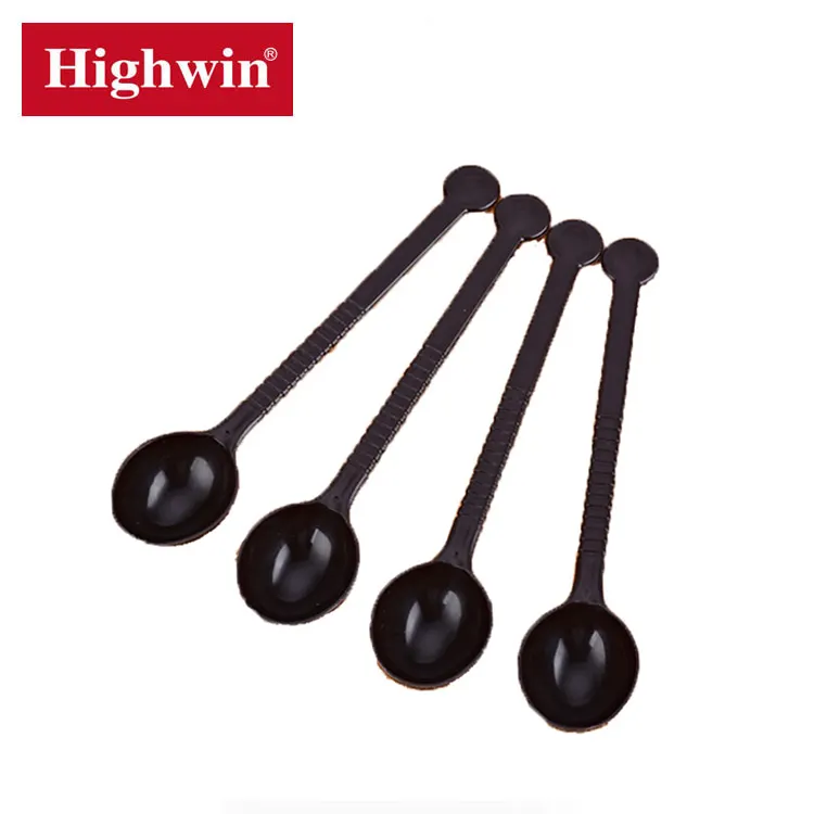 Highwin-cuchara medidora de plástico, cuchara de café de mango largo, 5g