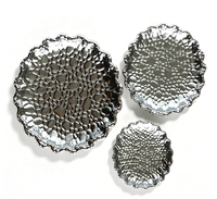 Support de plateau en métal texturé martelé, plateau de présentation multi-usages pour desserts, bijoux, décoration de table de mariage ou de fête