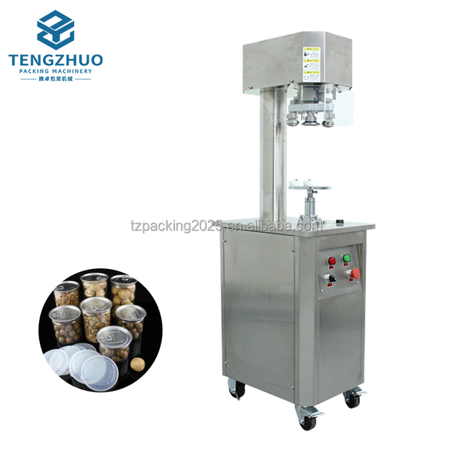 Factory Price Beverage Food Industry High-Accuracy Smart Semi-automatic Can Sealer for Packing Round Bottle Cans