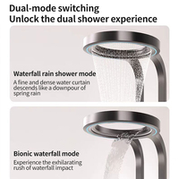 Ensemble de douche de pluie pour salle de bain blanc avec robinets électriques cascade à poignée unique, barre coulissante, en laiton, avec cartouche céramique, jet de massage doux