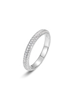 Bague en argent S925 à trois rangs entièrement sertie de moissanite, fabriquée par MUSHAN Jewelry Factory, bijoux de luxe léger et éblouissant