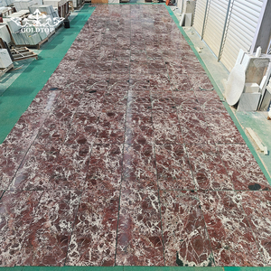 Dalles de marbre fin GOLDTOP Rosso Lepanto avec support renforcé, ton rouge brique, poli et finition mate, pour revêtement mural - Product Image 2