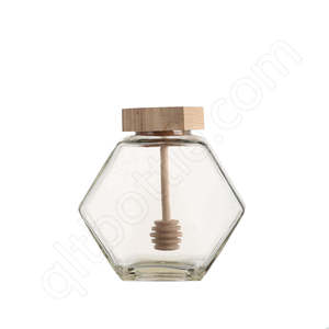 <span class=keywords><strong>Pot</strong></span> à miel en verre hexagonal vide avec couvercle, étiquette <span class=keywords><strong>personnalisée</strong></span>, 180 ml, 280 ml, 380 ml, pour miel, cornichons, <span class=keywords><strong>confiture</strong></span>, gelée - Product Image 1