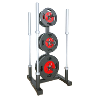 Vente en gros de barres d'haltères d'haltérophilie fixes intégrées Barre de gymnastique avec revêtement en caoutchouc Bancs et supports