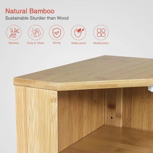 Panera de Bambú de 2 Niveles para Esquina de Cocina con Puerta de Vidrio para Conservar la Frescura - Product Image 4
