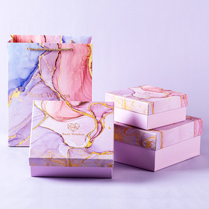 Luxury Marble Pattern <b>Gift</b> <b>Boxes</b> with Gold Foil Design Rigid Paper Packaging Square Shape for <b>Gift</b> & Craft Use - Product Image 1