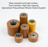 Roue de chariot élévateur à palettes CROWN 83x86 mm en polyuréthane moulé avec moyeu en acier et roulement 6205 pour une longue durée de vie
