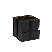 Boîte cadeau en papier strié de haute qualité, recyclable, carrée, pliable, magnétique, pour l'emballage de bougies
