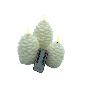 New Style 3 D Bullet Flame Pillar Black Wick Led <strong>Pine</strong> Cone <strong>Candle</strong> - Product Image 3