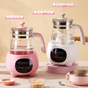 Calentador de Fórmula Inteligente de 1.2L con Temperatura Constante, Olla de Vidrio Multifunción para Alimentación de Bebés, Rosa Blanco, Libre de BPA - Product Image 4