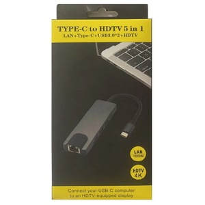 ฮับประเภทซี 5 ใน 1 พร้อมพอร์ต HDMI PD100W อีเธอร์เน็ต ยูเอสบีสำหรับแล็ปท็อปสวิตช์ - Product Image 3