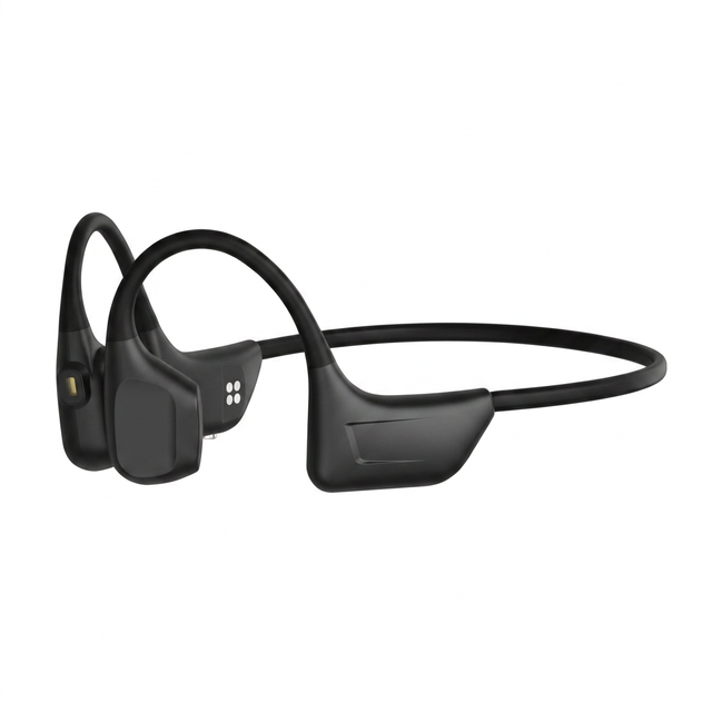 Wireless Open-ear Bone Conduction Earphones, IPX8 Waterproof Earhook Headset TF Card MP3 Player for Running Swimming